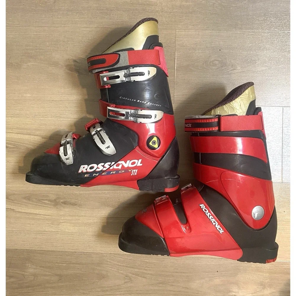 Rossignol Energy‎ STX Ski Boots US Men's 11 11.5 Mondo 29.5 Red Black